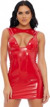 Keep It Slick Vinyl Chemise - Black