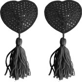 Nipple Tassels - Heart - Black