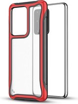 Voor Galaxy S20 Blade-serie Transparant acryl Beschermhoes (rood)