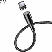 CAFELE Zhen Magnetic Series USB-C / Type-C Ronde kop Magnetische zuiging Snel opladen Datakabel Lijnlengte: 1,2 m (zwart)