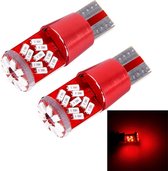 2 STKS T10 5W 27 SMD-3014 LED's Auto-uitklinklamp, DC 12V (rood licht)