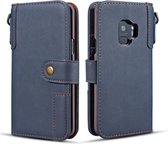 Let op type!! Koeienhuid textuur horizontale Flip lederen case voor Galaxy S9  met houder & kaartsleuven & portemonnee & sling (blauw)