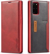 Voor Galaxy S20 + LC.IMEEKE LC-001-serie PU + TPU kleuraanpassing frosted horizontale flip lederen tas met houder en kaartsleuf (rood)