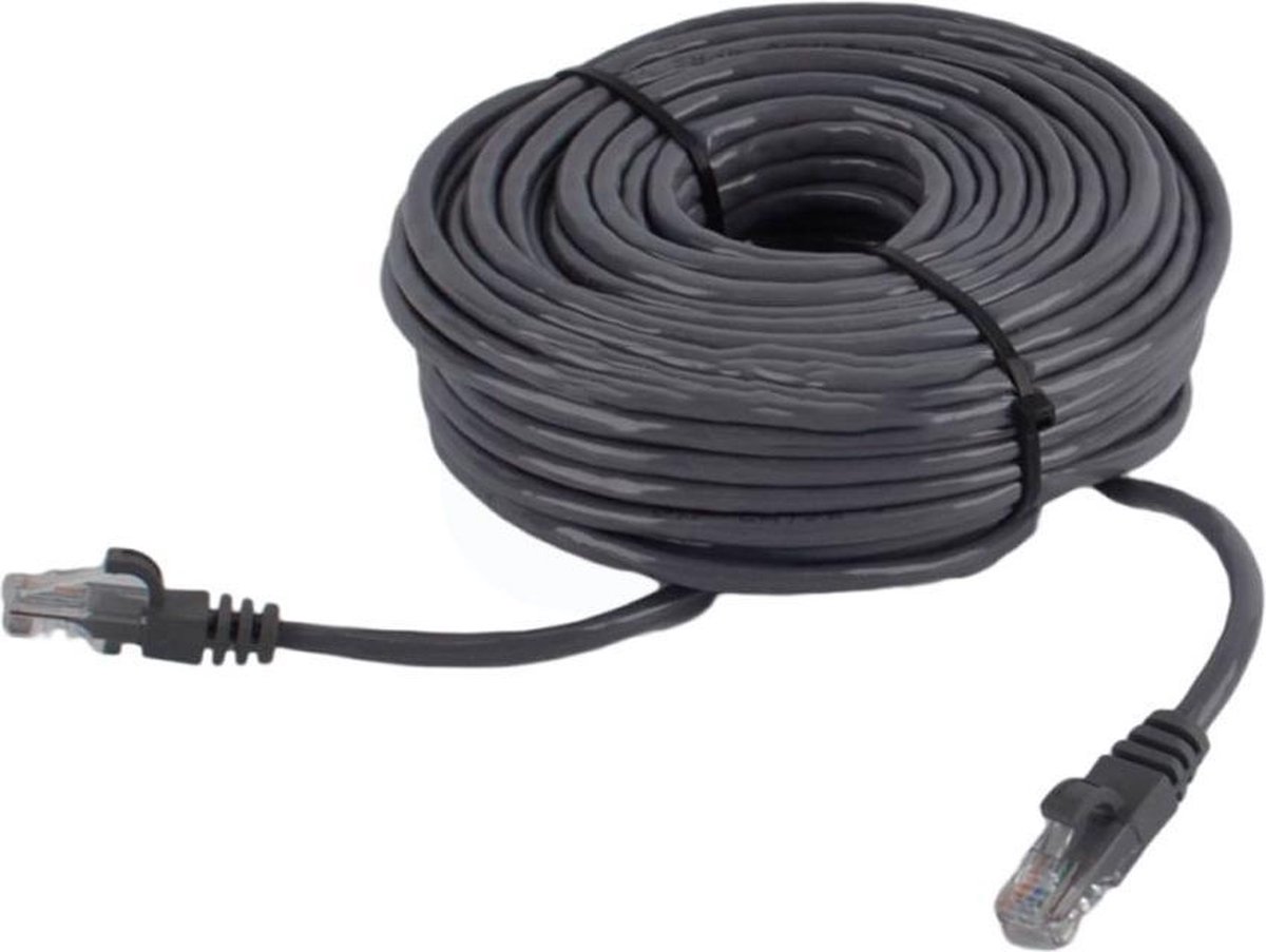 Xsarius Netwerkkabel UTP CAT5E - Pro Plug Click system - 20 Meter - Donkergrijs