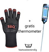 BÖR® BBQ handschoenen mét gratis thermometer (Aramide en Kevlar) - beschermt tot 700°C - Wasmachine 40° - EN407 gecertificeerd