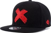 NY ROCKSTAR | Snapback | X Painted Cross | Geborduurd | Unisex | Zwart | Rock 'n Roll | Pet