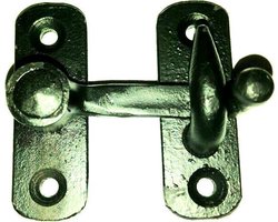 Zwarte smeedijzeren klapgrendel of overslag 55 mm