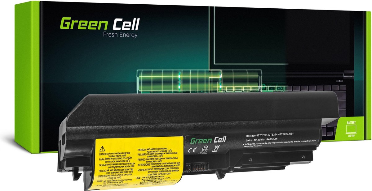 GREEN CELL Batterij voor Lenovo ThinkPad R61 T61p R61i R61e R400 T61 T400 / 11,1V 4400mAh