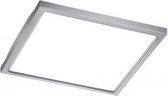 LED Plafondlamp - Iona Foturo - 12W - Warm Wit 3500K - Vierkant - Mat Nikkel - RVS