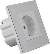 Wandcontactdoos Smart WiFi - Nivra Wimo - Inbouw - 1-voudig - Randaarde - Incl. Glazen Afdekraam - Wit