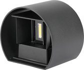 LED Tuinverlichting - Wandlamp - Nivra Ultimo - 6W - Warm Wit 3000K - Rond - Mat Zwart - Aluminium