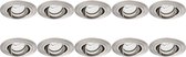 Spot Armatuur 10 Pack - Prima Alpin Pro - GU10 Fitting - Inbouw Rond - Mat Nikkel - Aluminium - Kantelbaar - Ø92mm