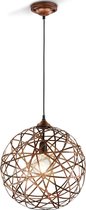 LED Hanglamp - Hangverlichting - Iona Jica - E27 Fitting - Rond - Antiek Koper - Aluminium