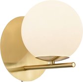 LED Wandlamp - Wandverlichting - Iona Pora - E14 Fitting - Rond - Mat Goud - Aluminium