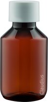 Lege Plastic Fles 100 ml PET Amber bruin - met witte dop - set van 10 stuks - navulbaar - leeg