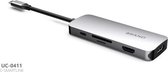 NÖRDIC DOCK-127 Dockingstation USB-C naar HDMI 4K 60Hz - USB3.1 5Gbps - Space grey