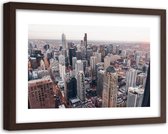 Foto in frame ,  Wolkenkrabbers in Chicago  ,120x80cm , Multikleur , wanddecoratie