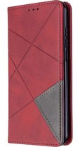 Nokia 1.3 Hoesje - Mobigear - Rhombus Slim Serie - Kunstlederen Bookcase - Rood - Hoesje Geschikt Voor Nokia 1.3