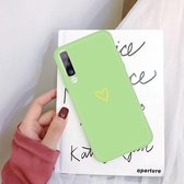 Voor Galaxy A50 Golden Love Heart Pattern Frosted TPU beschermhoes (groen)