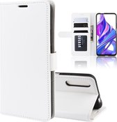 R64 Texture Single Fold Horizontaal Flip Leren Case voor Honor 9X / Honor 9X Pro, met houder & kaartsleuven & portemonnee (wit)