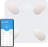 Achaté Slimme Personenweegschaal met Volledige Lichaamsanalyse 2.0 - Met Analyse App - Weegschaal - Wit
