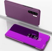 Voor Galaxy Note 10 Pro / Plus Galvaniseren Spiegel Horizontaal Flip PU lederen tas met houder (paars)