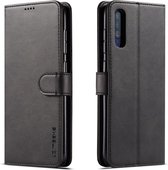 Voor Galaxy A50 LC.IMEEKE kalfsleer Horizontale flip lederen tas, met houder & kaartsleuven & portemonnee (zwart)