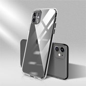Voor iPhone 11 Pro Max Color Button Clear Full Coverage Shockproof TPU Case (Zwart)
