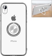 Transparante TPU metalen ringenhouder voor iPhone XR, met metalen ringhouder (transparant)