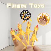 Uitrekbare vliegende kippen geel (3 stuks) | Speelgoed - Finger Toys