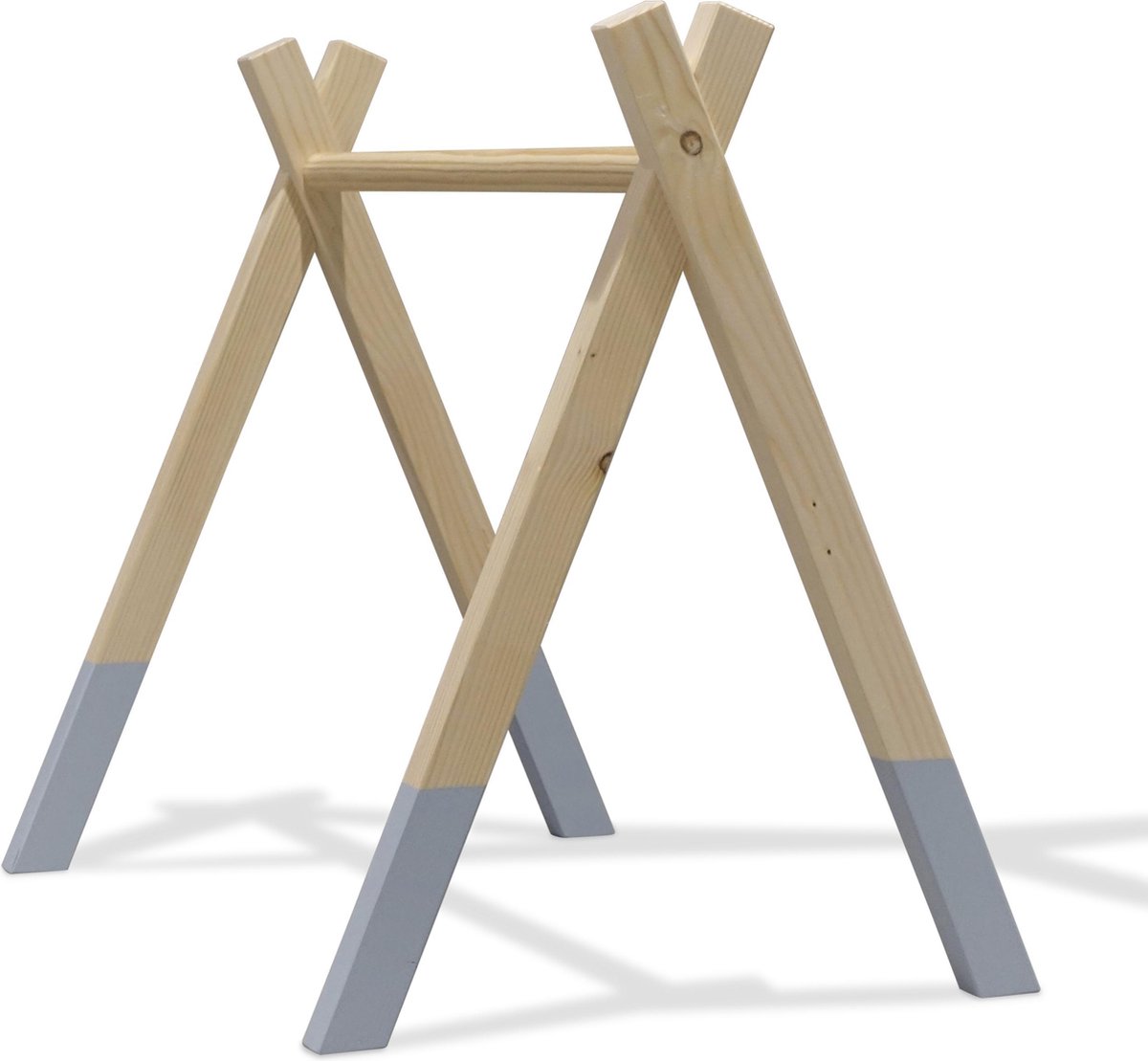 Bol.com Tipi houten babygym | Massief houten speelboog tipi vorm (zonder hangers) - denim drift | toddie.nl aanbieding