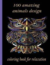 100 amazing animals design coloring book for relaxation