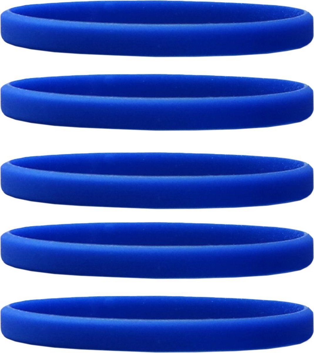 Dinilu - 60 x Smalle Siliconen Armbandjes Blauw - voor Kinderen