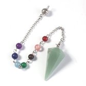 Groene Aventurijn Pendel Facet Met Chakra Beads - Pendelen - Edelsteen