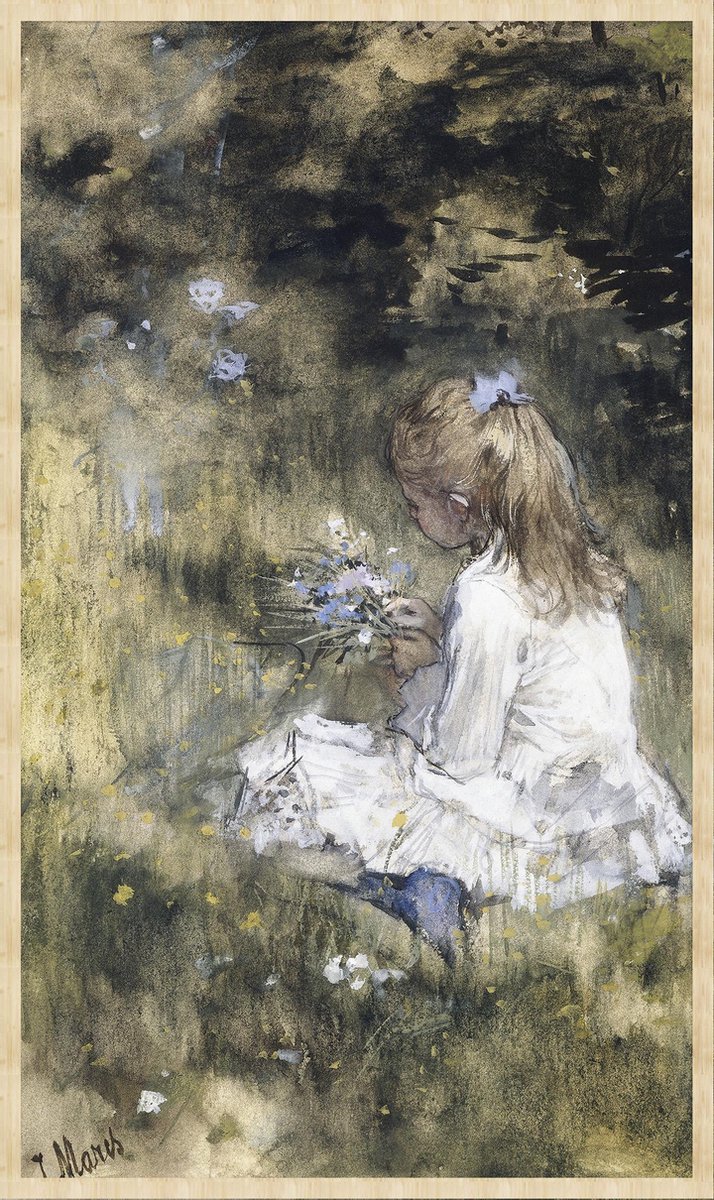 Schilderij - Dochter van Jacob Maris - Collectie ART Facsimile - Forex met blanke lijst - 70x118cm