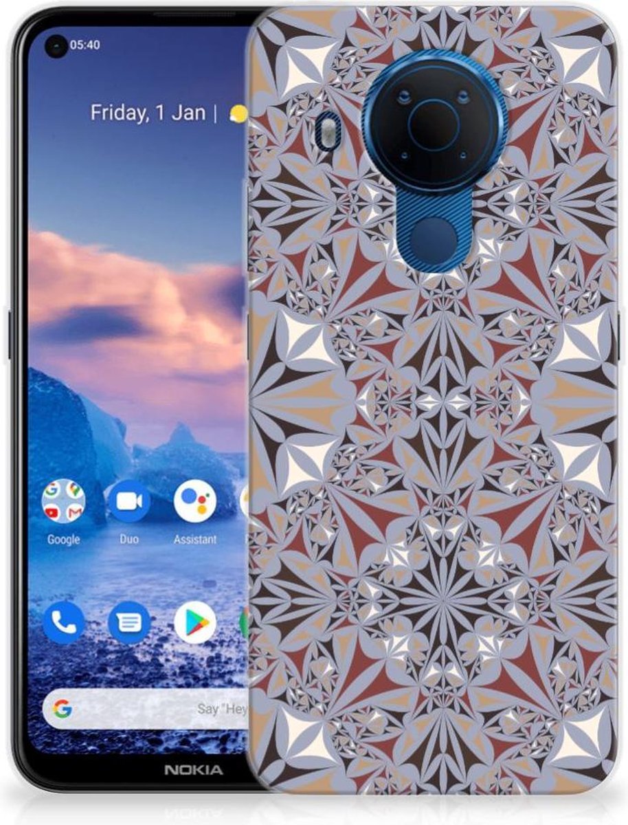 Nokia 5.4 TPU Siliconen Hoesje Flower Tiles