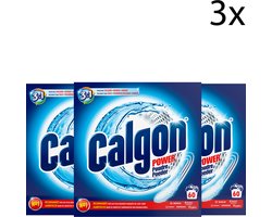 Calgon 3 in 1 Power Poeder Wasmachine Reiniger en Anti kalk - 60 Doseringen x3