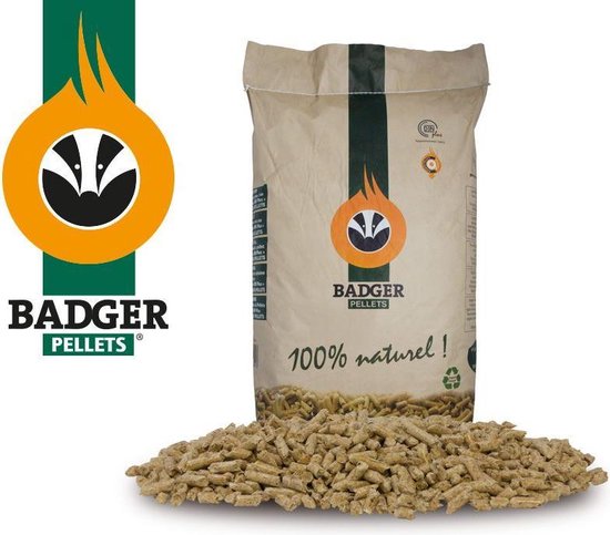 Pellets voor de pelletkachel - Houtpellets 15 KG - incl verzending - badger  | bol.com