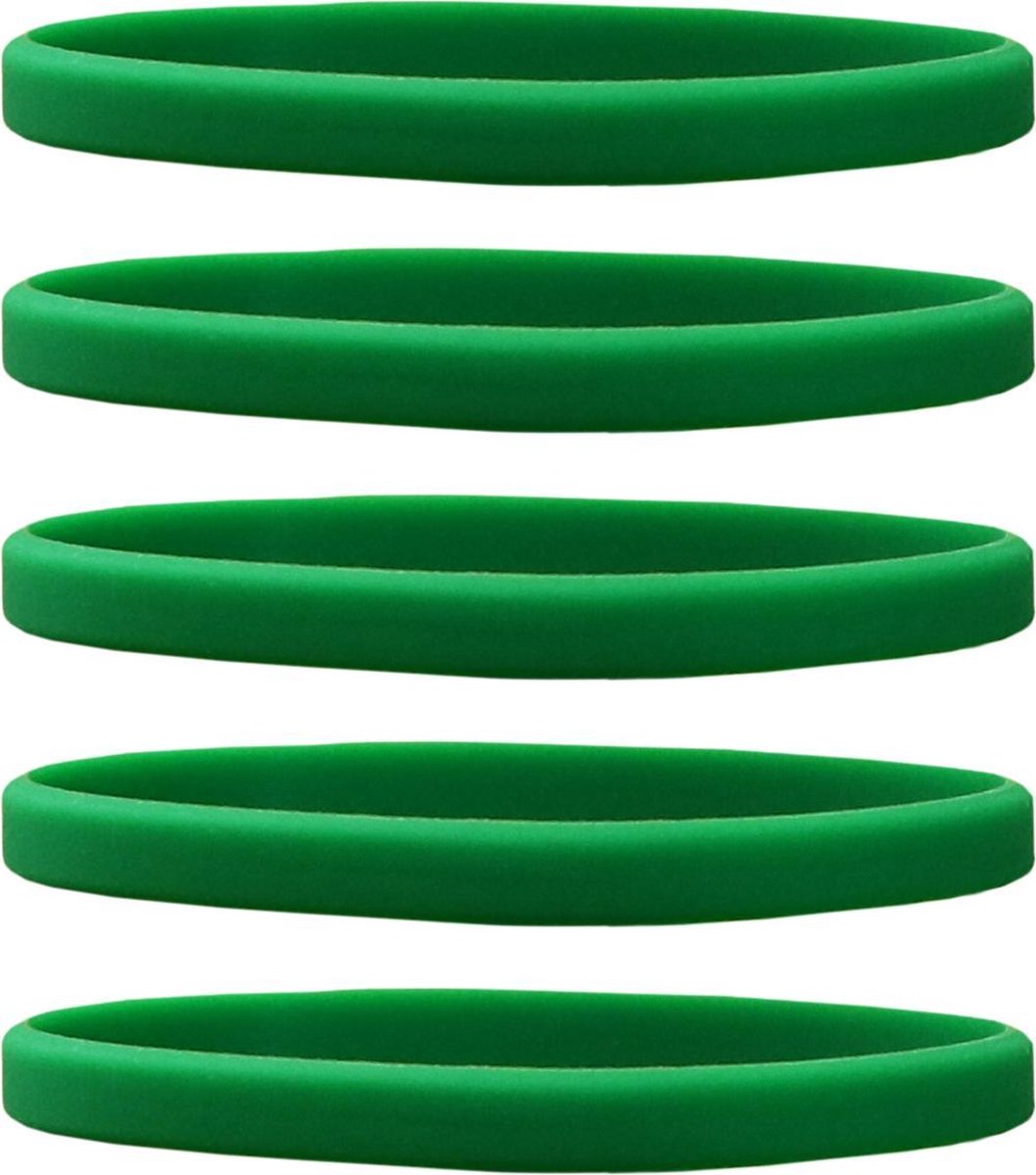Dinilu - 60 x Smalle Siliconen Armbandjes Groen - voor Kinderen