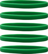 Smalle siliconen kinderarmband groen (zak van 60 stuks)