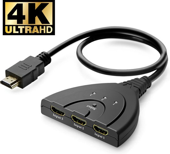 MMOBIEL HDMI Switch - Splitter 3 in naar 1 uit - 4K Ultra HD - 1080 Full HD