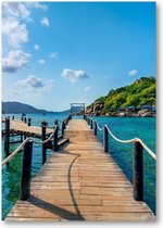 Houten Brug in Thailand - A2 Poster Staand - 42x59cm - Landschap - Natuur