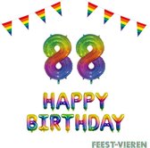 88 jaar Verjaardag Versiering Pakket Regenboog