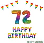 72 jaar Verjaardag Versiering Pakket Regenboog