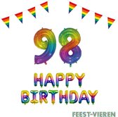 98 jaar Verjaardag Versiering Pakket Regenboog