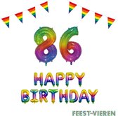 86 jaar Verjaardag Versiering Pakket Regenboog