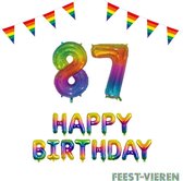 87 jaar Verjaardag Versiering Pakket Regenboog
