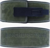 Benchbrothers Powerlifting riem nubuck - lever belt - powerlifting belt - halter riem - Groen - S