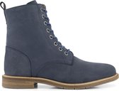 Travelin' Montalivet Nubuck - Dames Veterschoenen met rits - Leren enkellaarzen - Blauw Leer - Maat 38