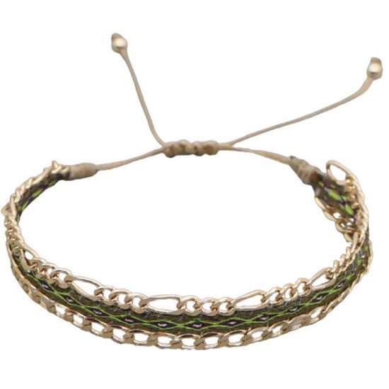 Boho Armband - Geweven - Goud - 15/25 cm - Dames - Lieve Jewels